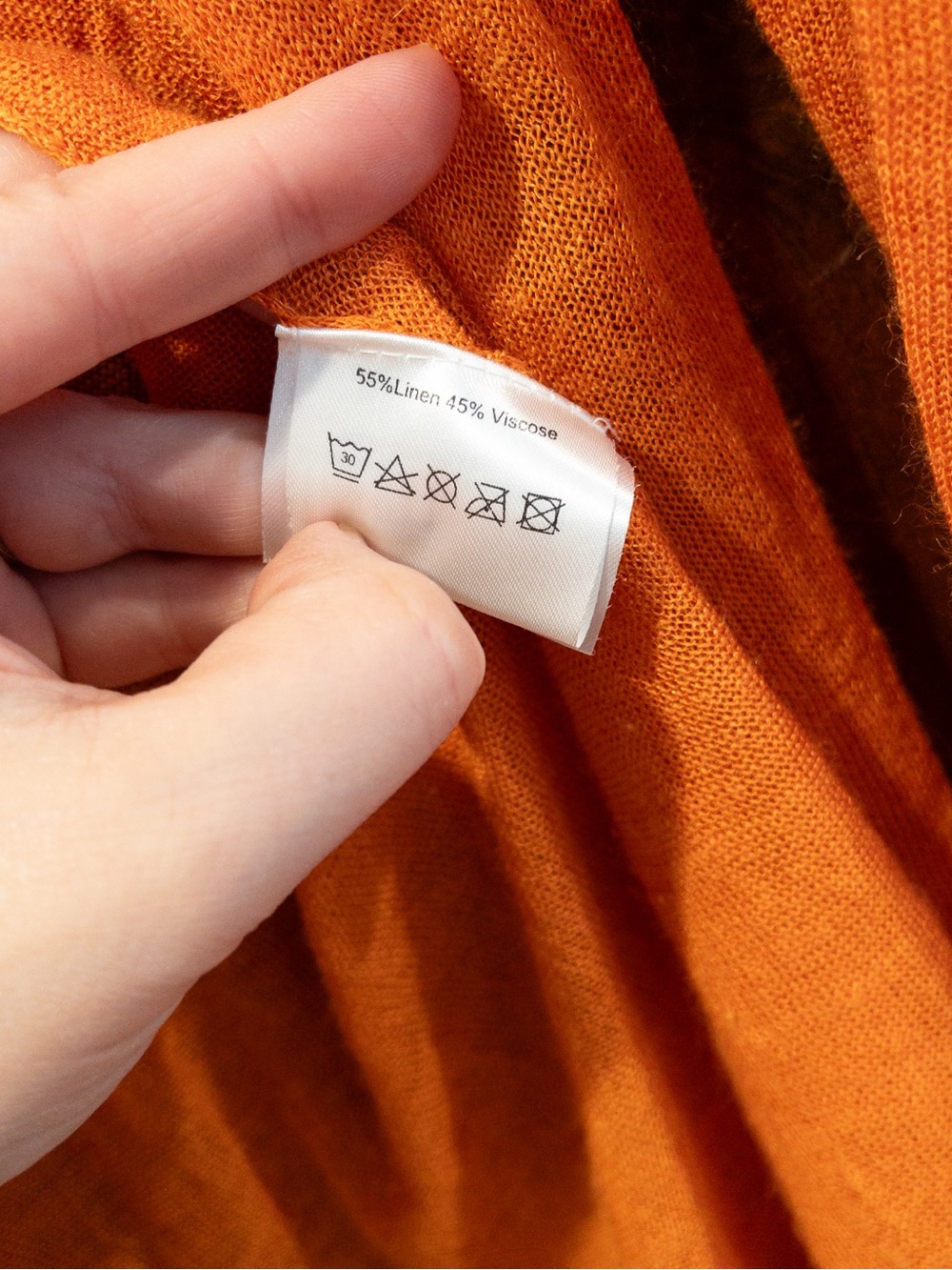 Sao Paulo Orange Linen Blend Open Front Lightweight Duster Cardigan Small 4 - Picture 5 of 7